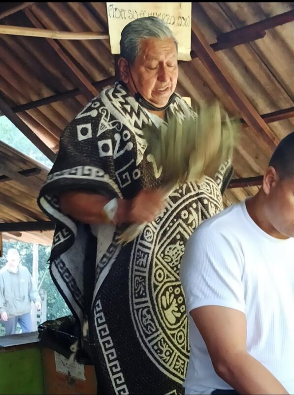 the shaman , taita of the ayahuasca retreat