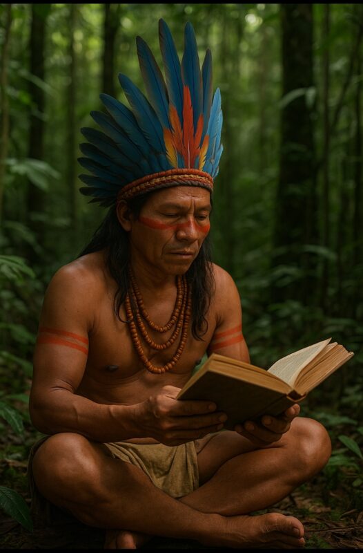 the shaman learning in the jungle, with ayahuasca .